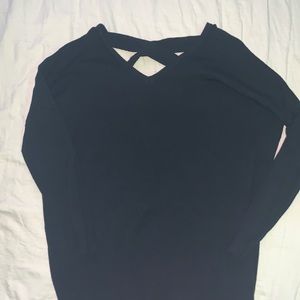 Super Cute Black Strappy Women’s Long Sleeve Top Size XL